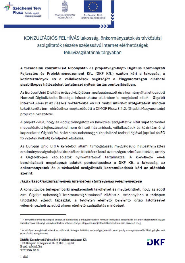 Konzultacios felhivas