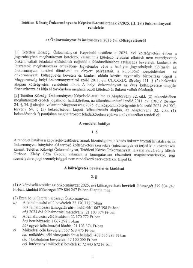 2025 koltsegvetes